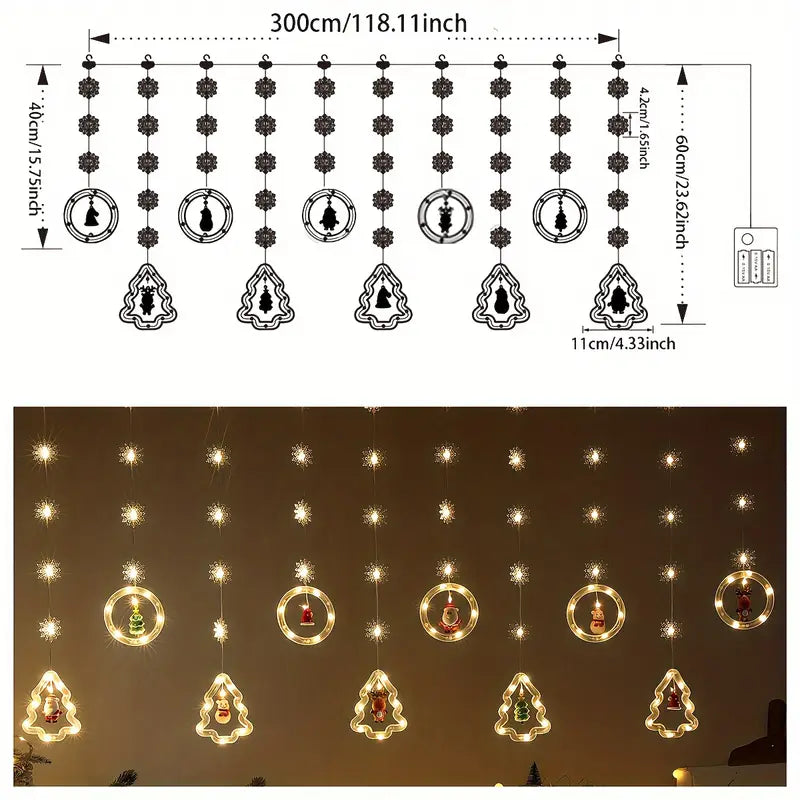 Festive Snowflake LED String Lights