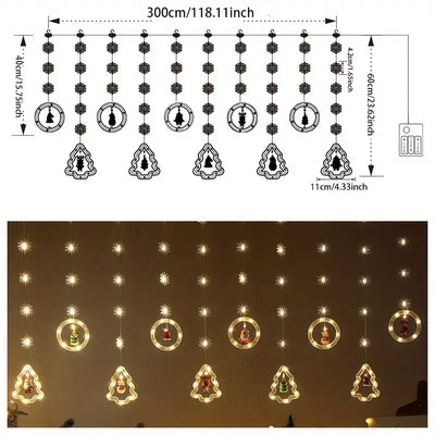 Festive Snowflake LED String Lights