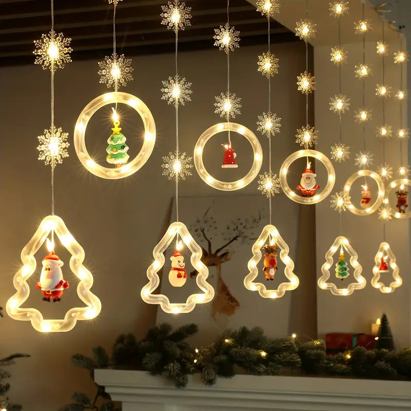 Festive Snowflake LED String Lights
