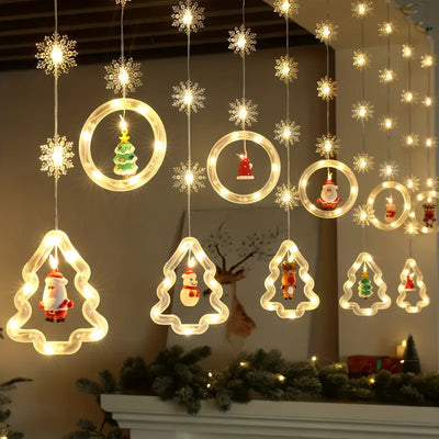 Festive Snowflake LED String Lights