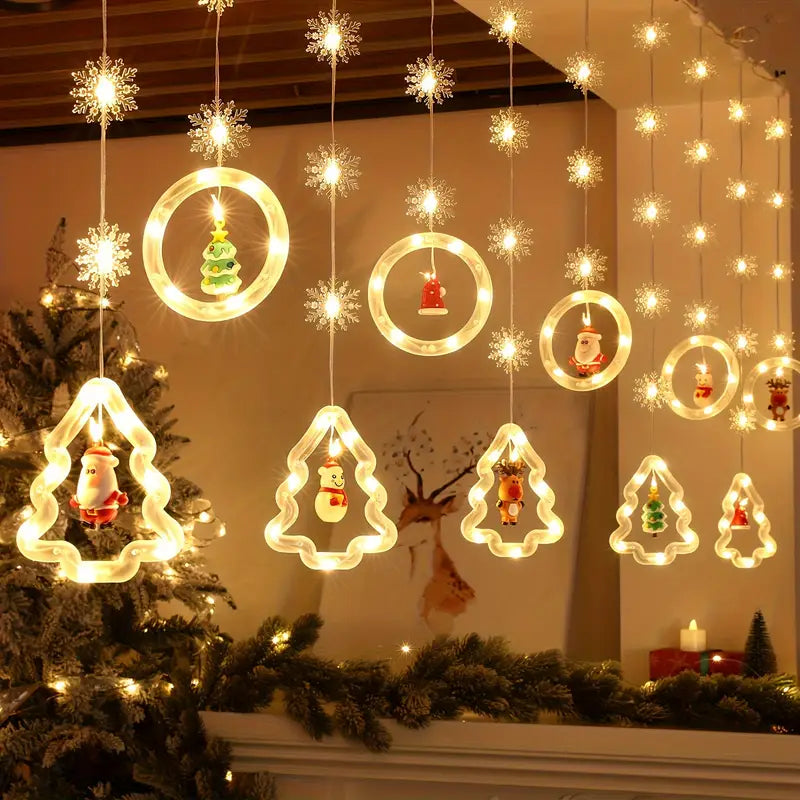 Festive Snowflake LED String Lights