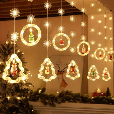 Festive Snowflake LED String Lights
