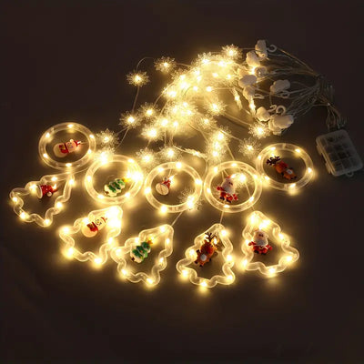 Festive Snowflake LED String Lights