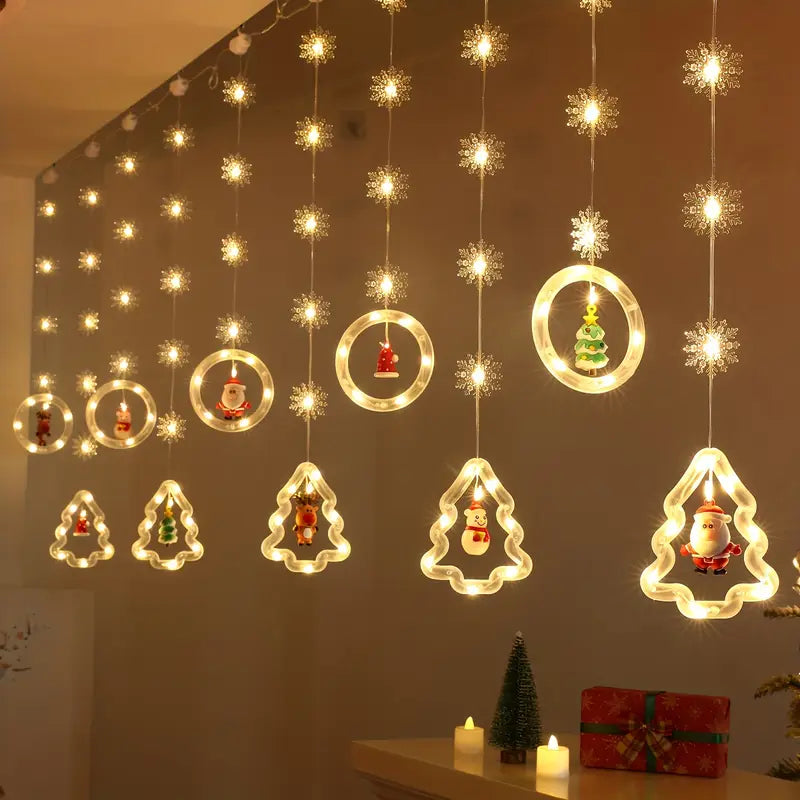 Festive Snowflake LED String Lights