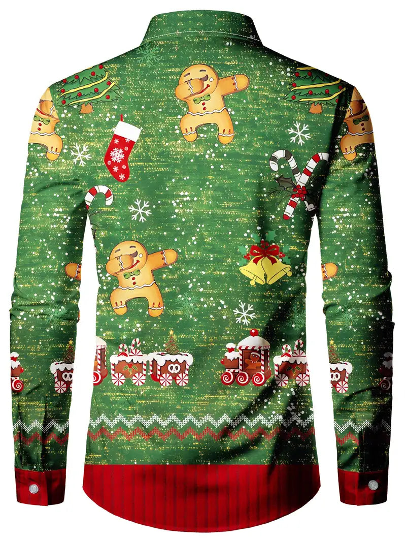 Jack | Festive Long-Sleeve Cookie Print Shirt