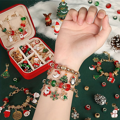 Festive Glow | DIY Christmas Charm Bracelet Kit Set