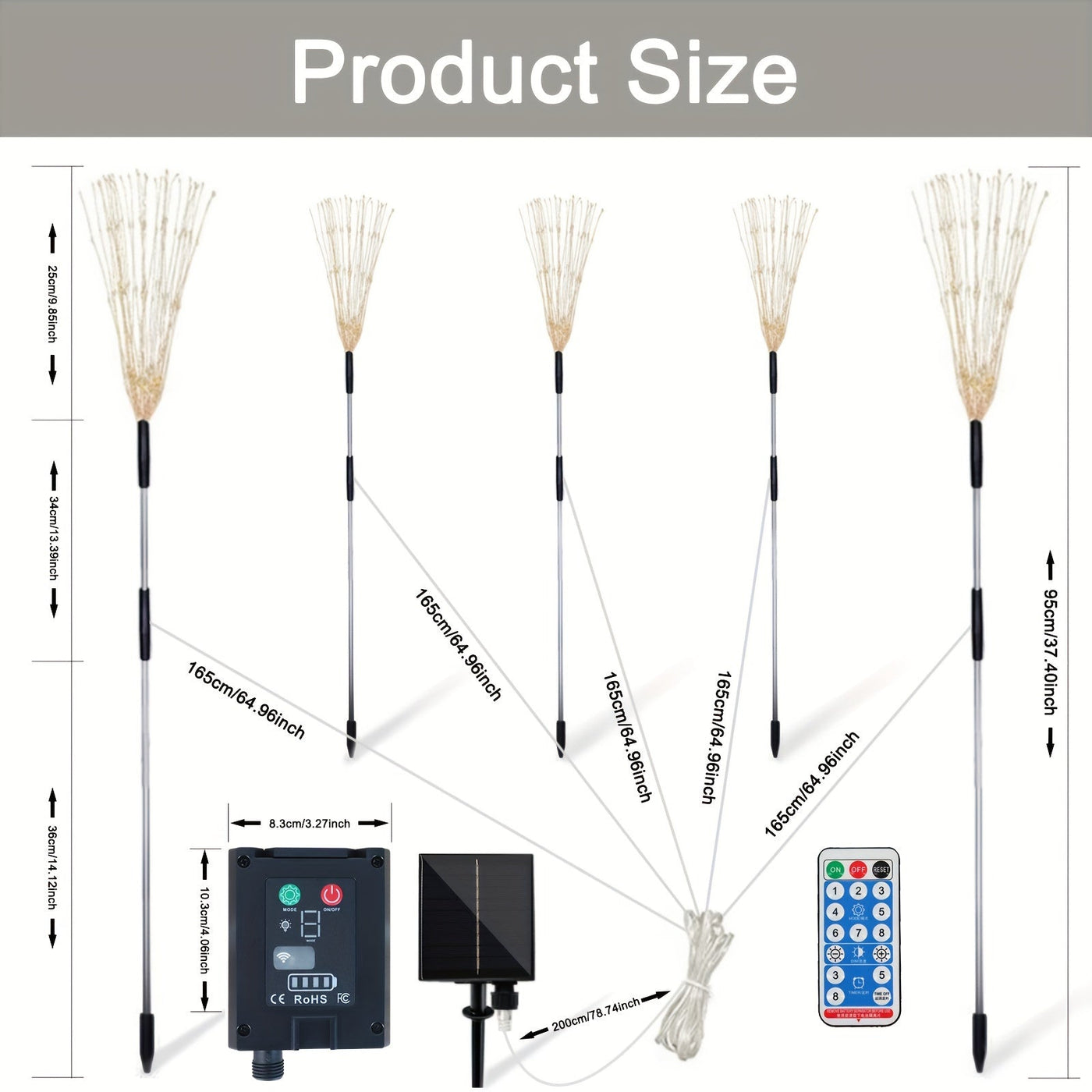 Spark | Set of 5 Solar Firework Garden Lights