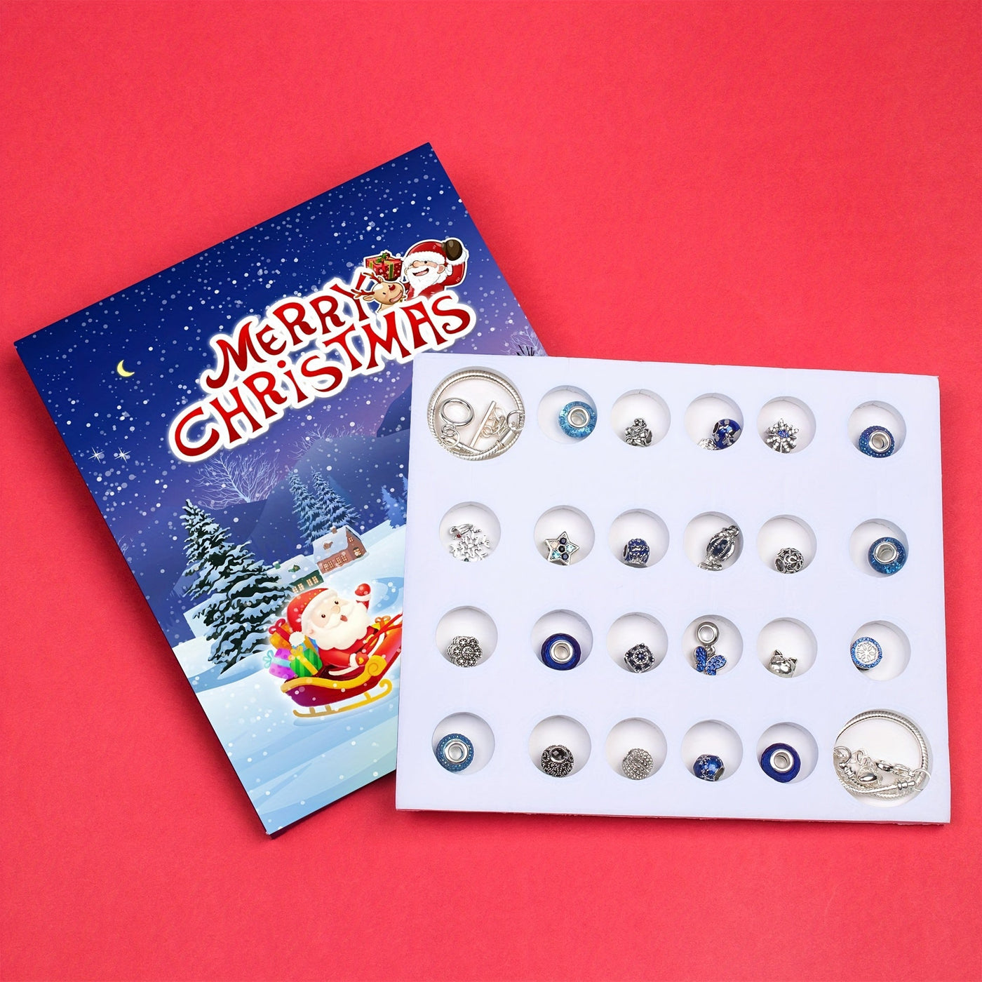 Vintage Christmas Advent Calendar 24-day countdown with collectible Christmas ornaments