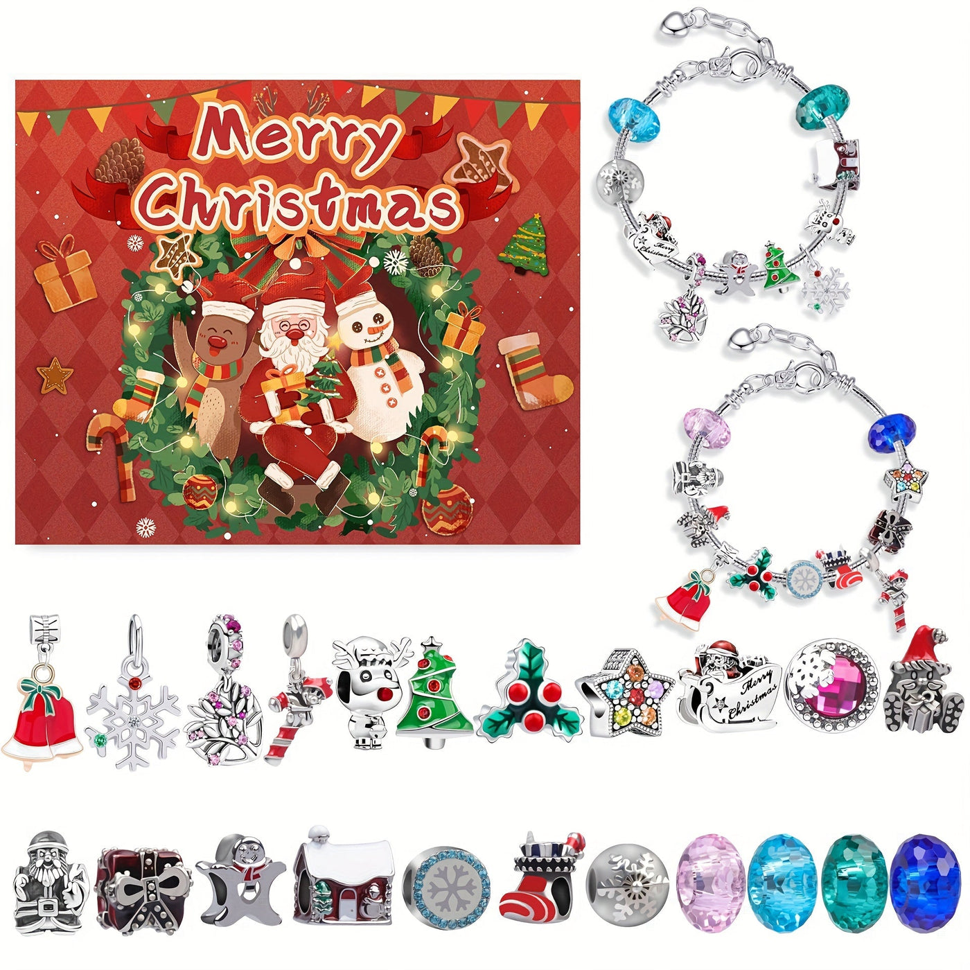 Vintage Christmas Advent Calendar 24-day countdown with collectible Christmas ornaments