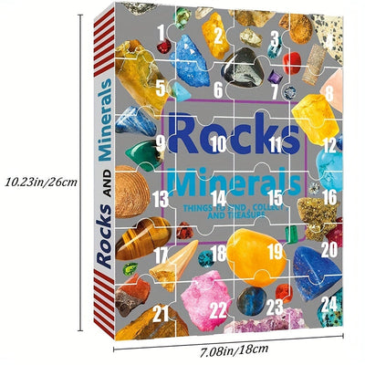 1 Piece Christmas Gemstone Advent Calendar, 24 Natural Crystals
