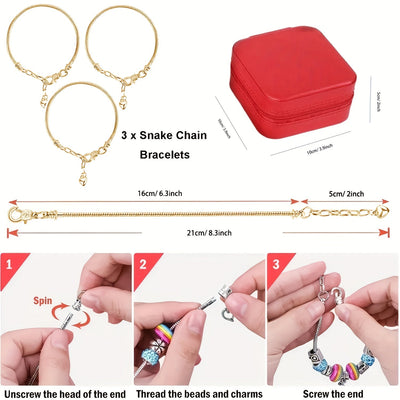 Festive Glow | DIY Christmas Charm Bracelet Kit Set