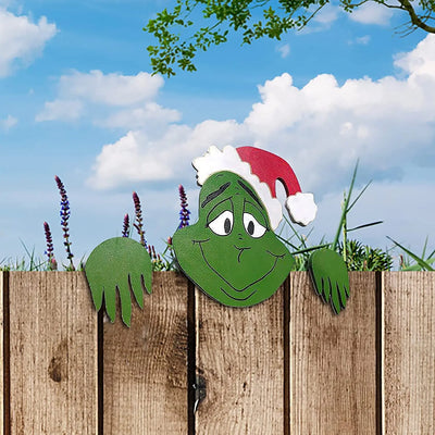 Christmas decoration with Santa Claus window peepers