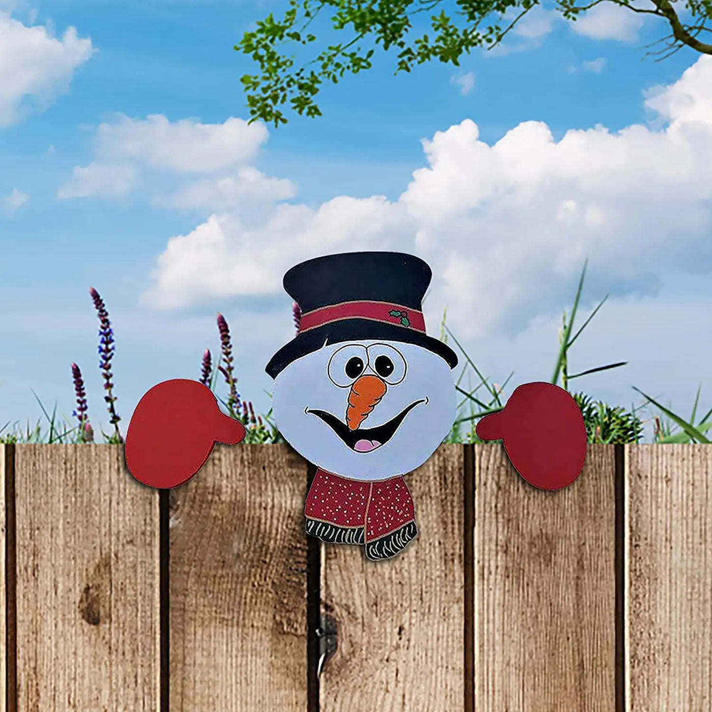 Christmas decoration with Santa Claus window peepers