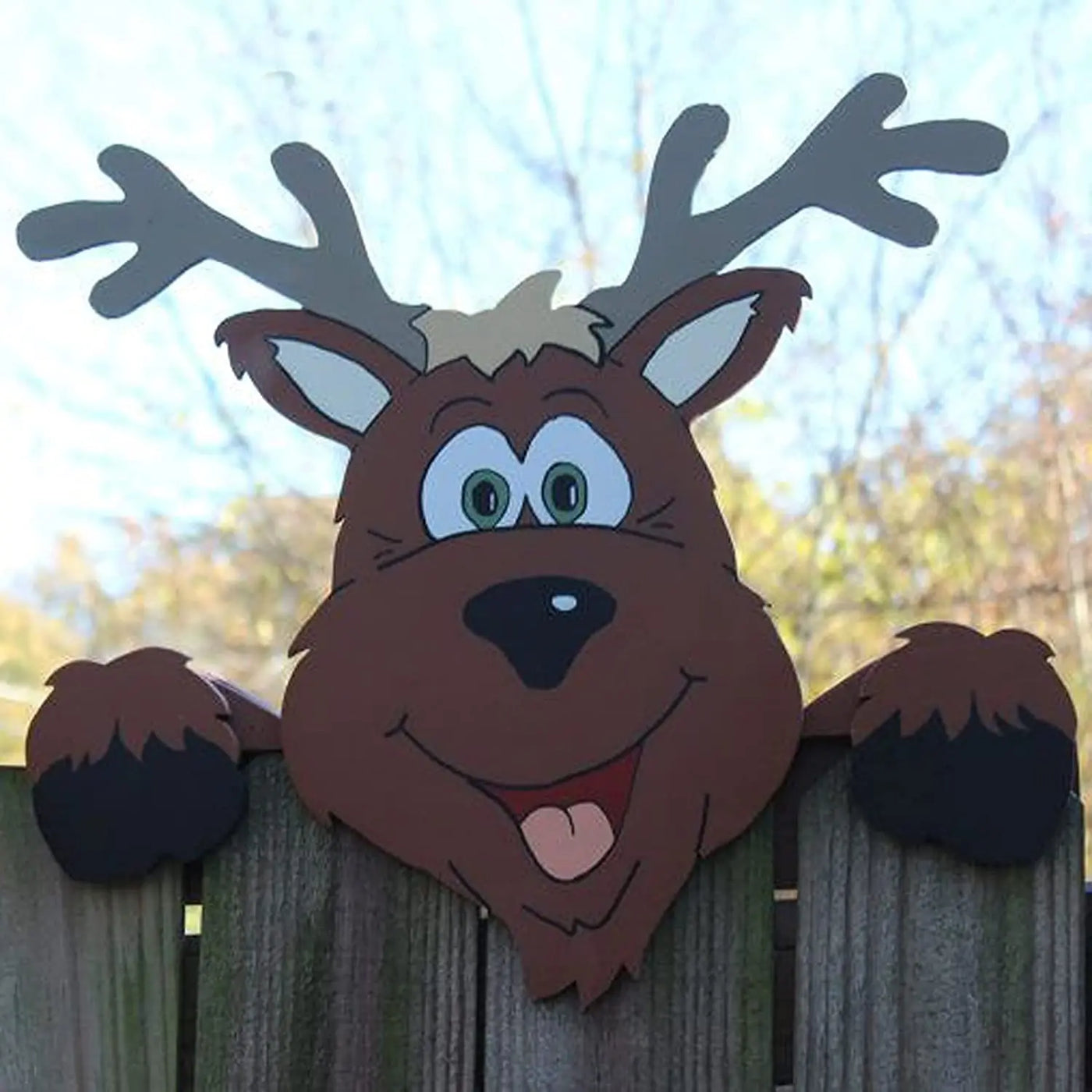 Christmas decoration with Santa Claus window peepers