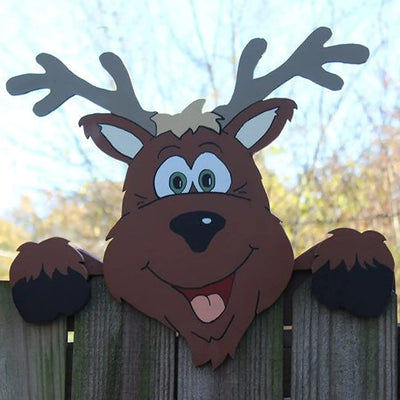 Christmas decoration with Santa Claus window peepers