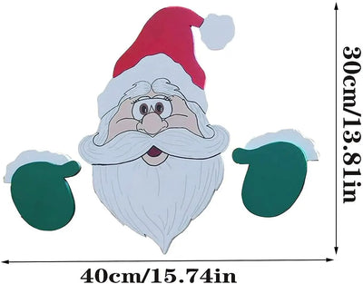 Christmas decoration with Santa Claus window peepers