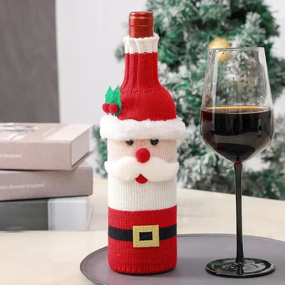 Festive wine bottle covers