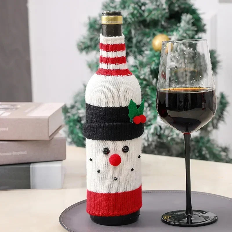 Festive wine bottle covers