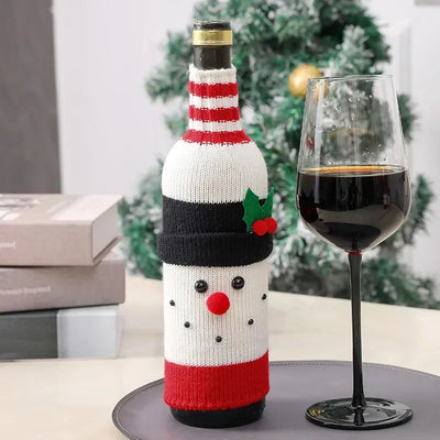 Festive wine bottle covers