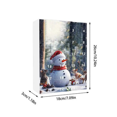 Advent Calendar 2025, Flat Acrylic Snowman, Christmas Countdown