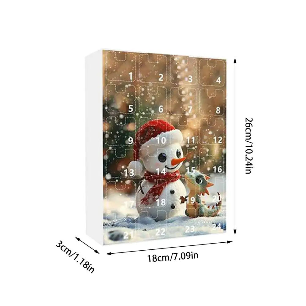 Advent Calendar 2025, Flat Acrylic Snowman, Christmas Countdown