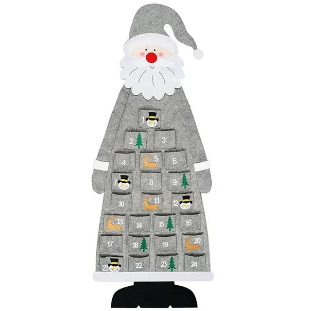 Festive Felt Advent Calendar – Hanging Santa Claus Christmas Décor