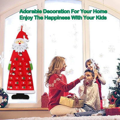 Festive Felt Advent Calendar – Hanging Santa Claus Christmas Décor