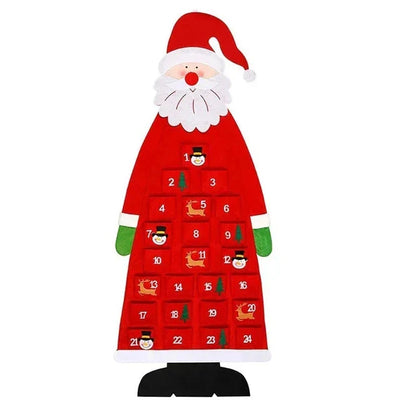 Festive Felt Advent Calendar – Hanging Santa Claus Christmas Décor