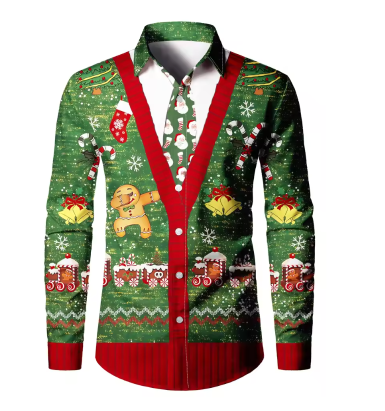 Jack | Festive Long-Sleeve Cookie Print Shirt
