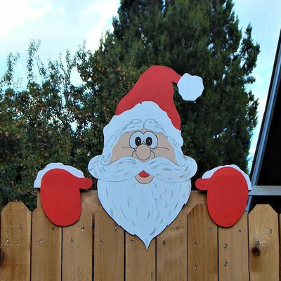 Christmas decoration with Santa Claus window peepers