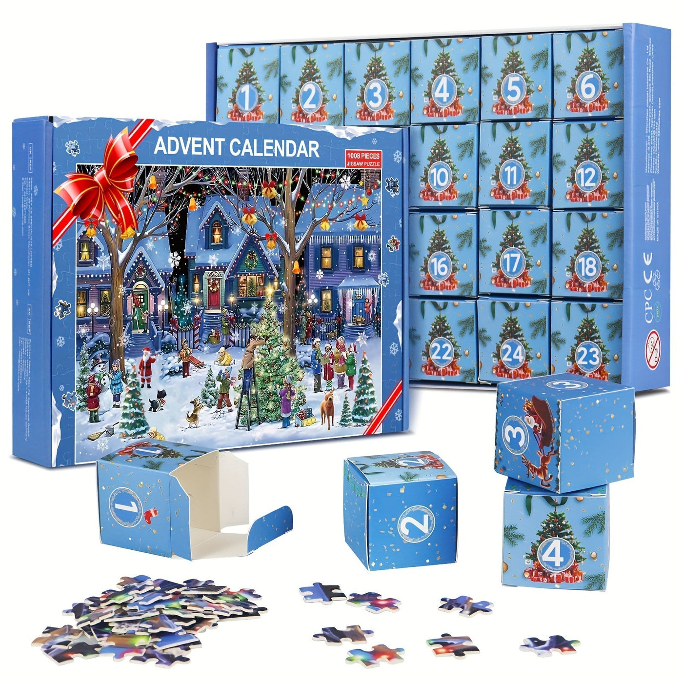 Modern Christmas Village Puzzle Advent Calendar