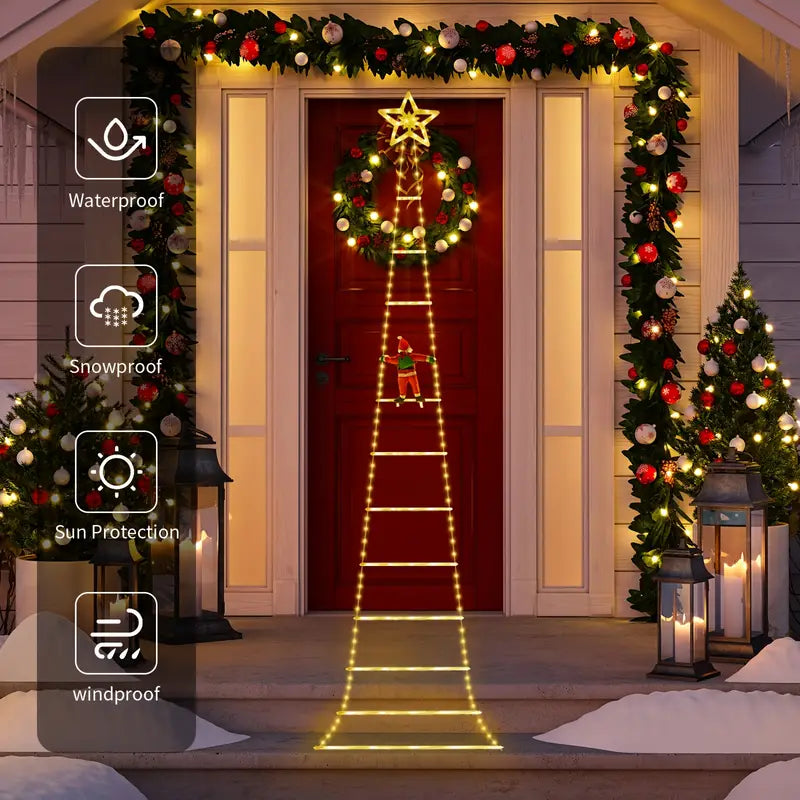 AuroraLadder | Festive LED Santa Climb Decoration