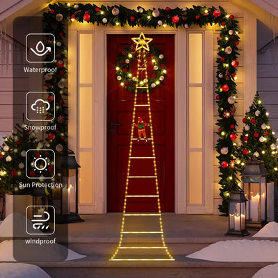 AuroraLadder | Festive LED Santa Climb Decoration