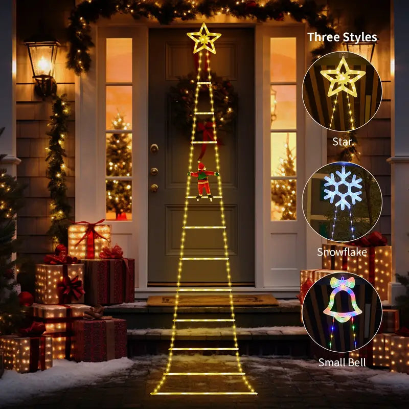 AuroraLadder | Festive LED Santa Climb Decoration