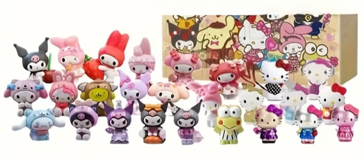 Hello Kitty Advent Calendar – 24-piece Christmas countdown gift set with airplane box