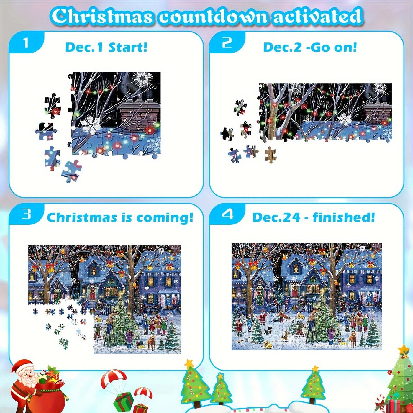 Modern Christmas Village Puzzle Advent Calendar