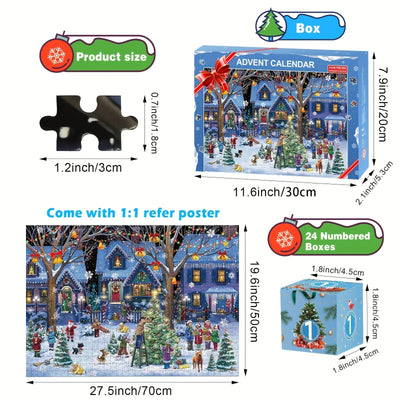 Modern Christmas Village Puzzle Advent Calendar